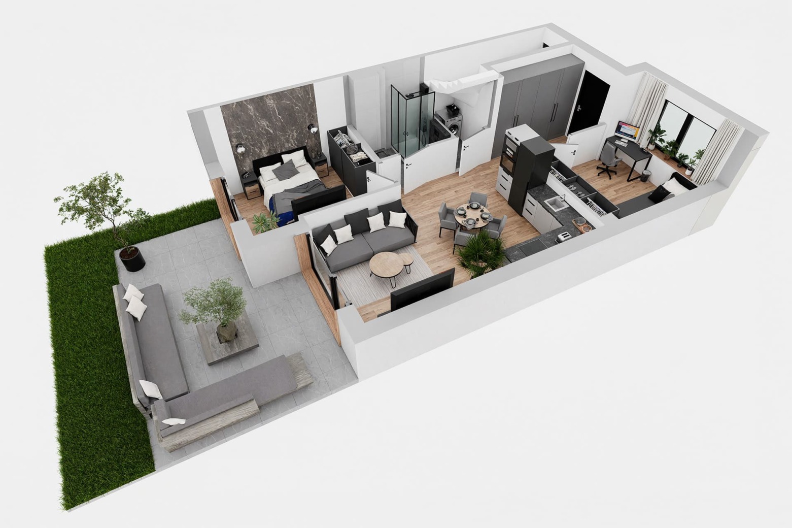 Tuwima 15 - Parter - perspektywa - odbicie lustrzane